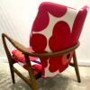Danish Chairs upholstered in the Marimekko Unikko fabric. 100% Cotton.